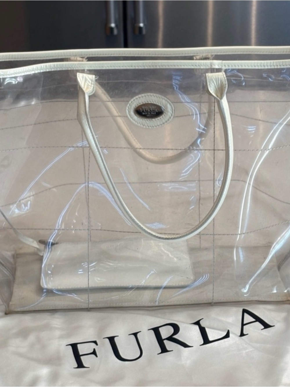 Italian 🇮🇹 FURLA designer Clear PVC Tote